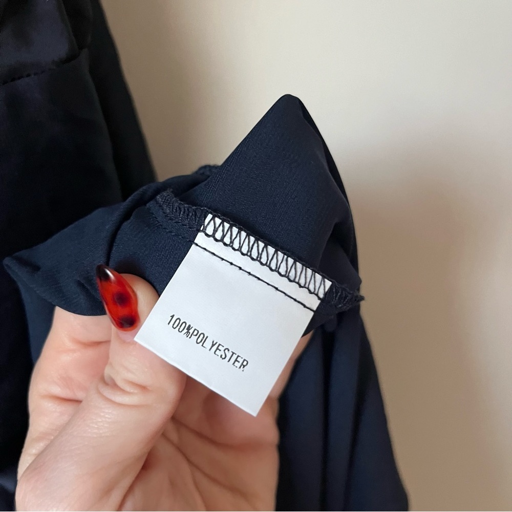 Petal & Pup Navy Blue Satin Seychelle Ruffle Tiered Midi Dress 10 - Picture 9 of 11